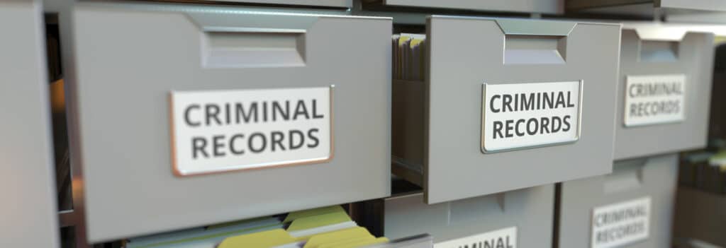 PA criminal records stored in a police records room